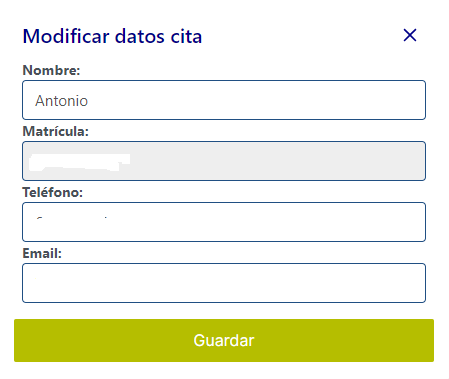 Modificar cita itv Alzira