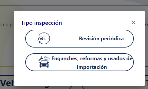 Elegir tipo de revisión ITV